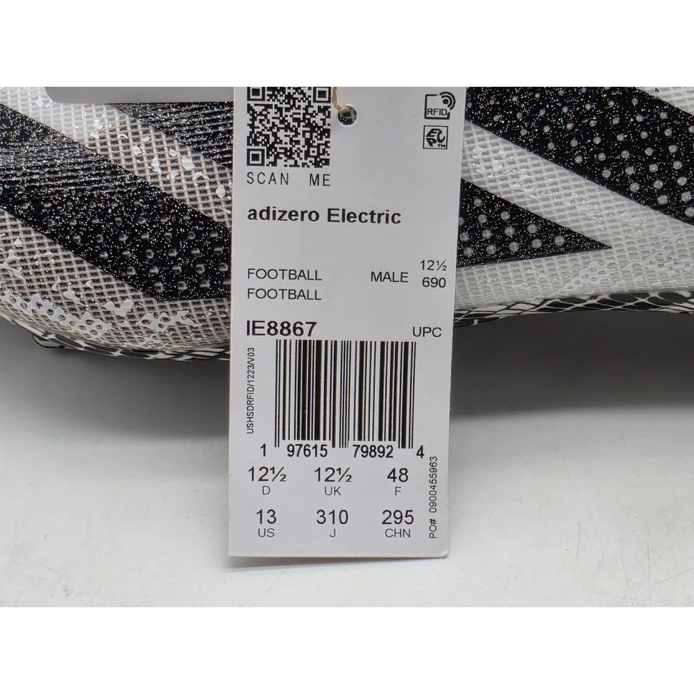 Adidas Adizero Electric Mens 13 White Black Football Cleats‎ Shoes IE8867 NWT